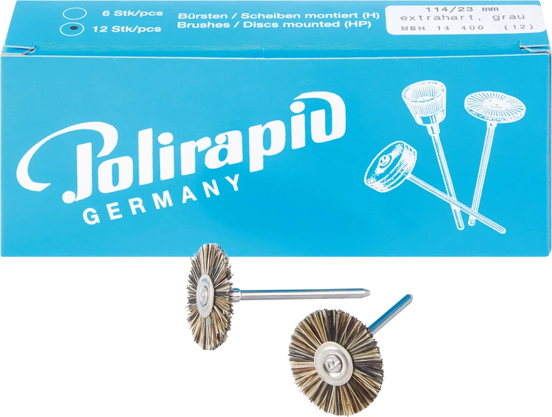 Miniaturbürsten  Packung  12 Stück HP, Borste extrahart, Ø 23 mm