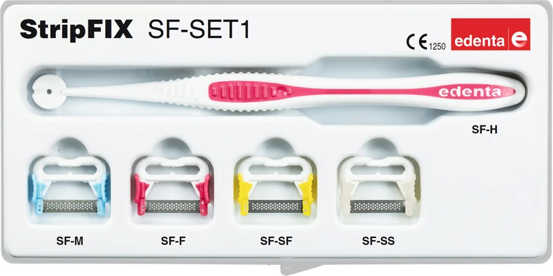 Diamantstreifen Strip FIX  Set  1 Griff, 4 Streifen (superfein, fein, mittel, Sägezahnstreifen)