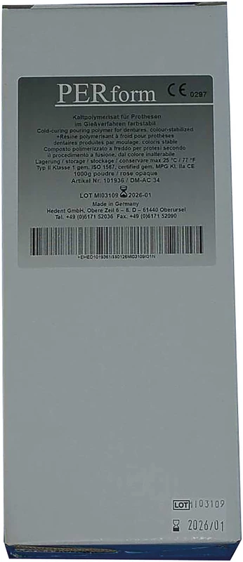 PERform Inkovac Gießkunststoffe  Flasche  1 kg Pulver rosa opak