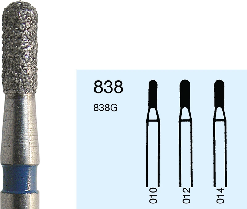 Omni Diamanten 856  Packung  5 Stück rot fein, FG, Figur 198 Konus rund, 8 mm, ISO 014