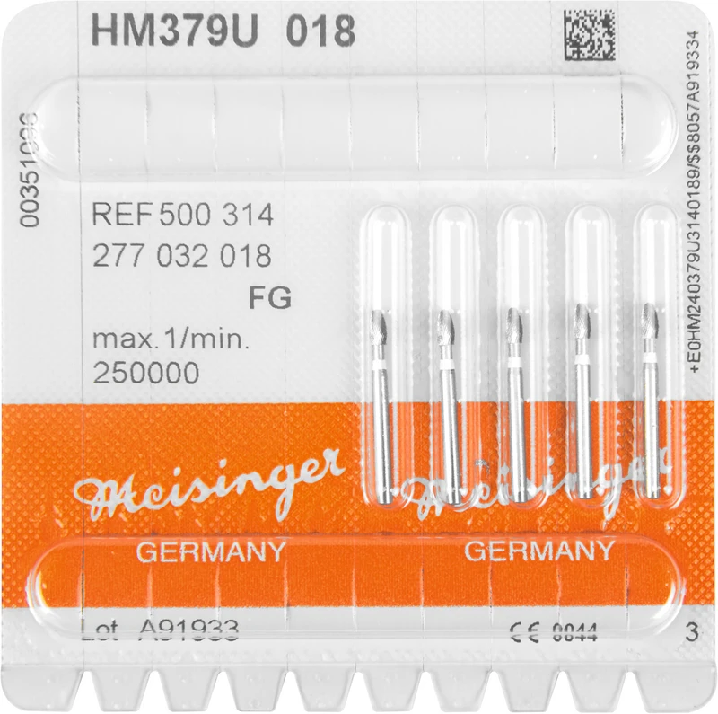 HM-Finierer 379  Packung  5 Stück weiß ultra fein, FG, Figur 277 Ei, 3,5 mm, ISO 018