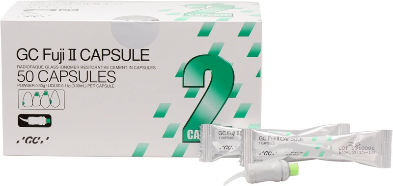 GC Fuji II  Packung  50 Kapseln dunkelbraun A4