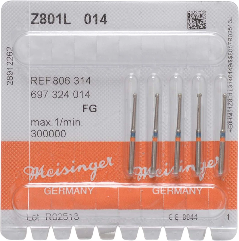 Diamanten Z801L  Pckg.  5 Stück blau mittel, FG, Figur 697 lang, ISO 014