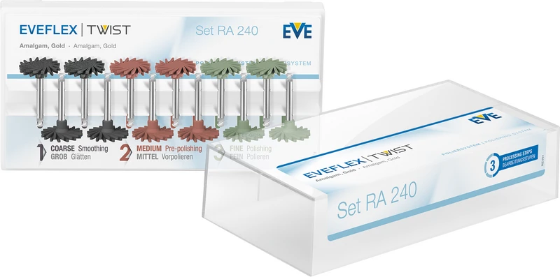 EVEFLEX TWIST  Set  12 Stück (4 x schwarz, 4 x rot, 4 x grün), RA, Figur Twist, 23 x 1,6 mm