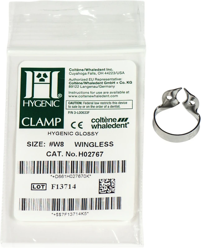 HYGENIC® Dental Dam Klammern  Stück  Klammer ohne Flügel für Molaren, OK, W8