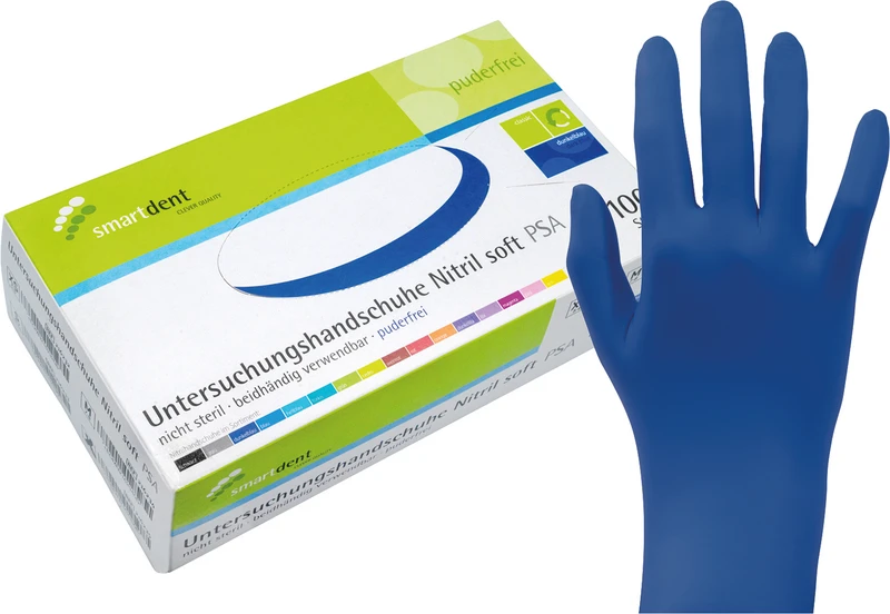 smart Nitrilhandschuhe Soft PF  Packung  100 Stück puderfrei, dunkel blau, L