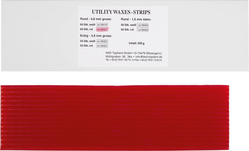 KKD® Utility Wax Strips  Packung  95 Strips rot, 4,8 mm