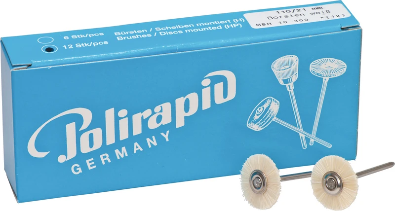 Miniaturbürsten  Packung  12 Stück HP, Chungking Borste weiß, Ø 21 mm