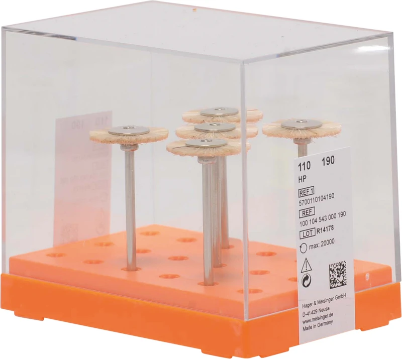 Polierbürste 110  Packung  5 Stück weiß, Pferdehaar, HP, Figur 543, 1,5 mm, ISO 190