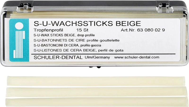 S-U-Wachssticks beige  Packung  15 Sticks Tropfenprofil