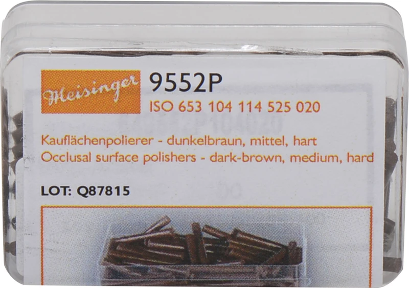 Kauflächenpolierer  Packung  100 St.unm., d.braun mittel, x-hart, Figur 114, 20 mm, ISO 020, 1 Halter