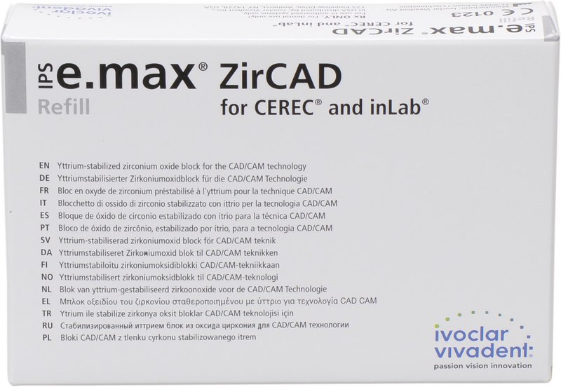 IPS e.max ZirCAD MT Multi for CEREC\inLab  Packung  3 Stück Gr. B45 A3