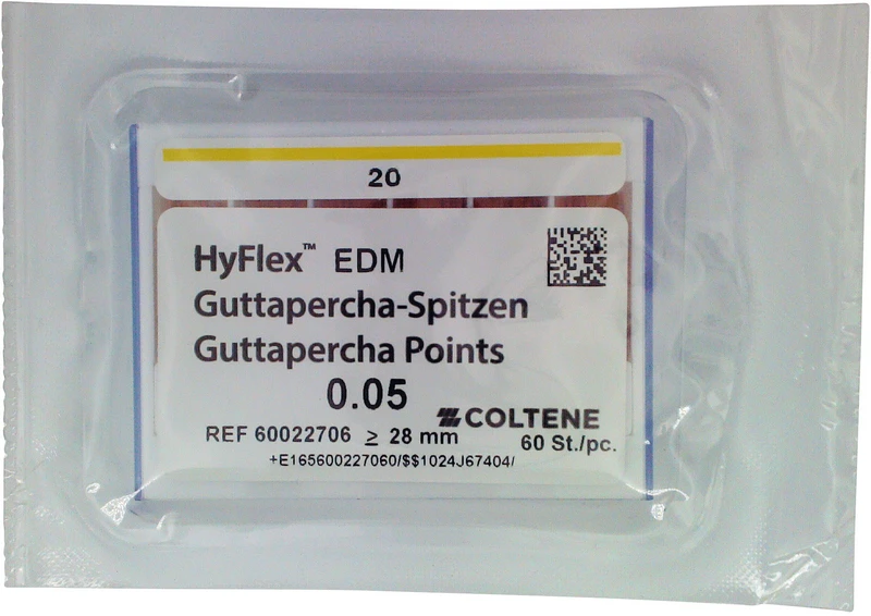 HyFlex EDM Guttapercha-Spitzen  Packung  60 Stück Taper.05 ISO 020