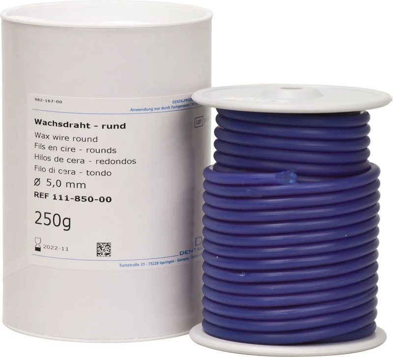 Wachsdraht  Rolle  250 g blau, rund, Ø 5 mm, Soft