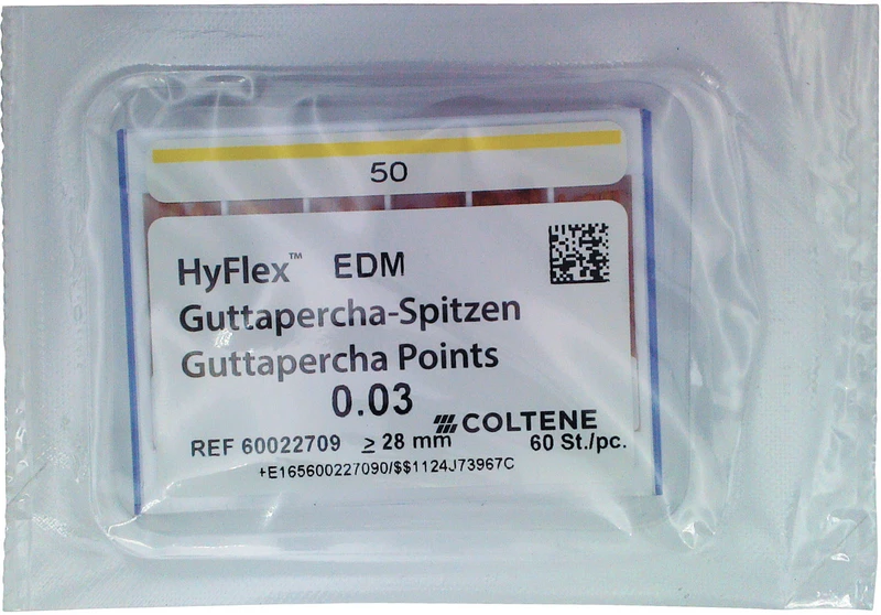 HyFlex EDM Guttapercha-Spitzen  Packung  60 Stück Taper.03, ISO 050