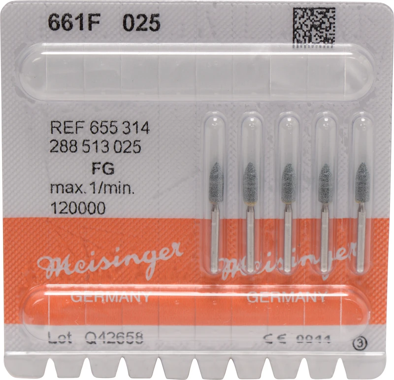 Keramische Schleifer 661  Packung  5 Stück grün fein, FG, Figur 288, 7 mm, ISO 025