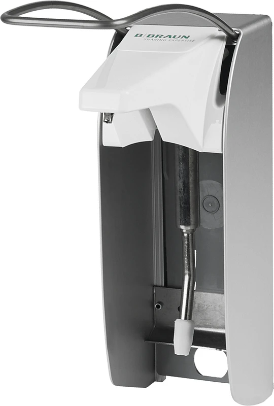 Wandspender plus  Stück  Spender ELS für 500 ml Flasche, Metall, Armhebel lang