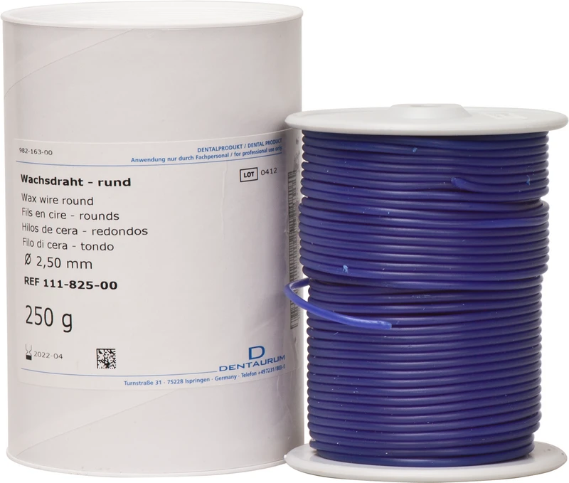 Wachsdraht  Rolle  250 g blau, rund, Ø 2,5 mm, Soft