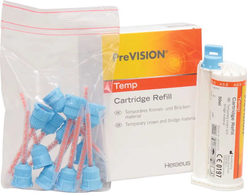 PreVISION® Temp  Refill Packung  50 ml Doppelkartusche A3,5, 12 Mixing Tips
