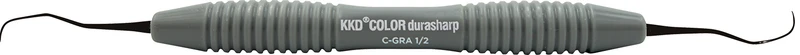 KKD® COLOR durasharp Gracey Kürette  Stück  Figur 1\2, für Frontzähne, grau, mit Silicongriff