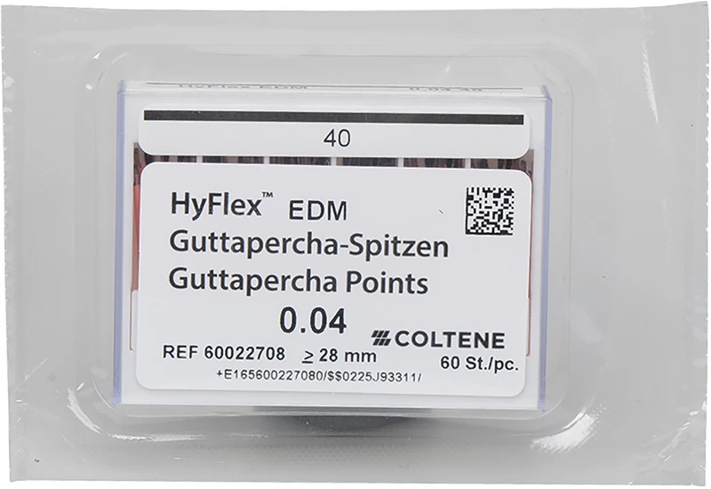HyFlex EDM Guttapercha-Spitzen  Packung  60 Stück Taper.04, ISO 040