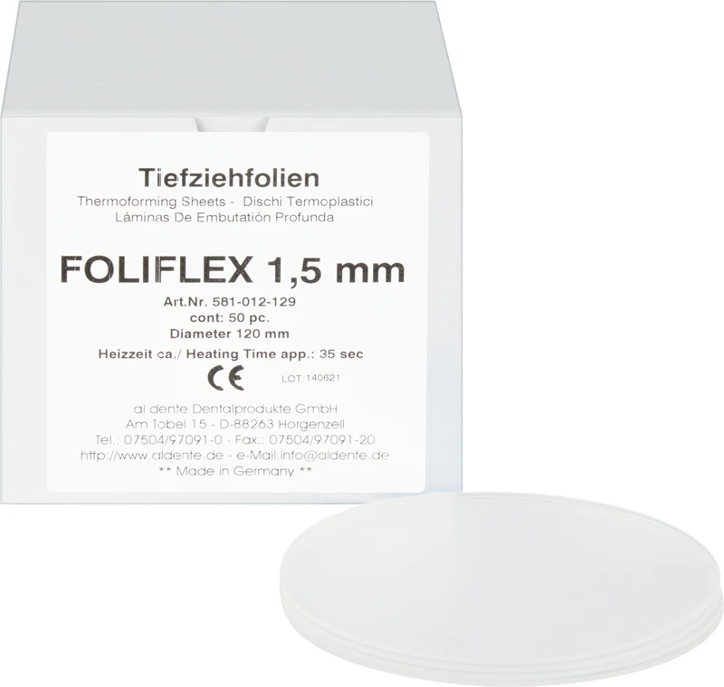 Foliflex  Packung  50 Stück transparent, Ø 120 mm, Stärke 1,5 mm