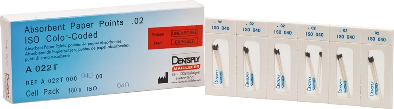 Papierspitzen steril  Packung  180 Stück ISO 040