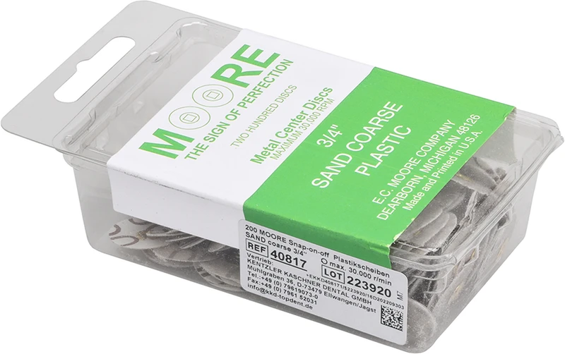 MOORPLASTIC® Snap-on-off Scheiben  Packung  200 Stück Sand, grob, Ø 19 mm