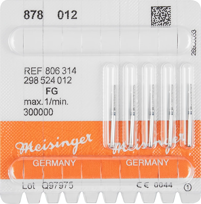 Diamanten 878  Packung  5 Stück blau mittel, FG, Figur 298 Torpedo, 8 mm, ISO 012