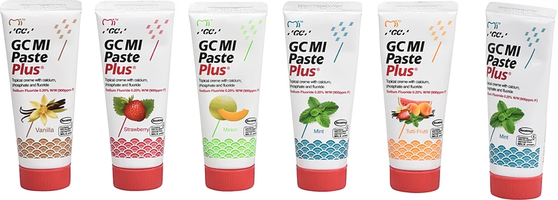 GC MI Paste Plus  Promopack 5+1  6 x 40 ml Paste (Melone, Erdbeer, Tutti Frutti, Vanille, Minze)