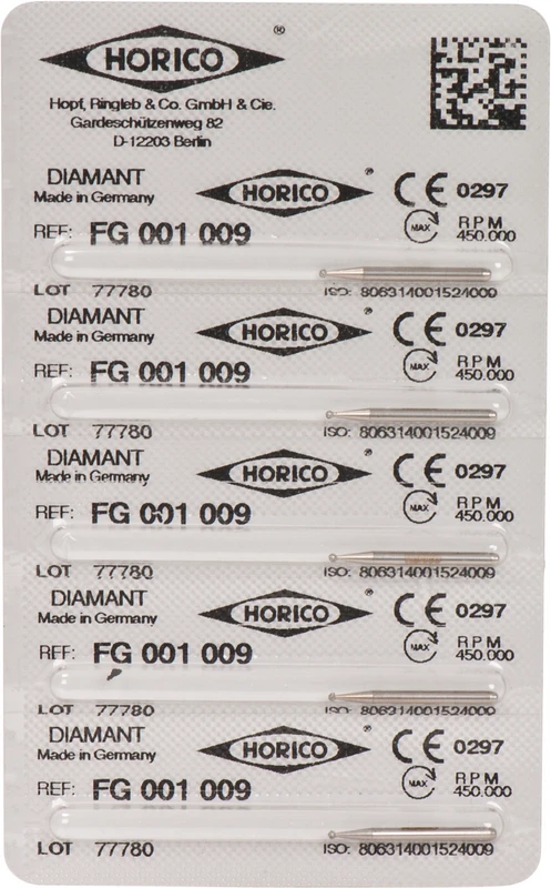 Diamantschleifer 001  Packung  5 Stück FG, Figur 001, ISO 009