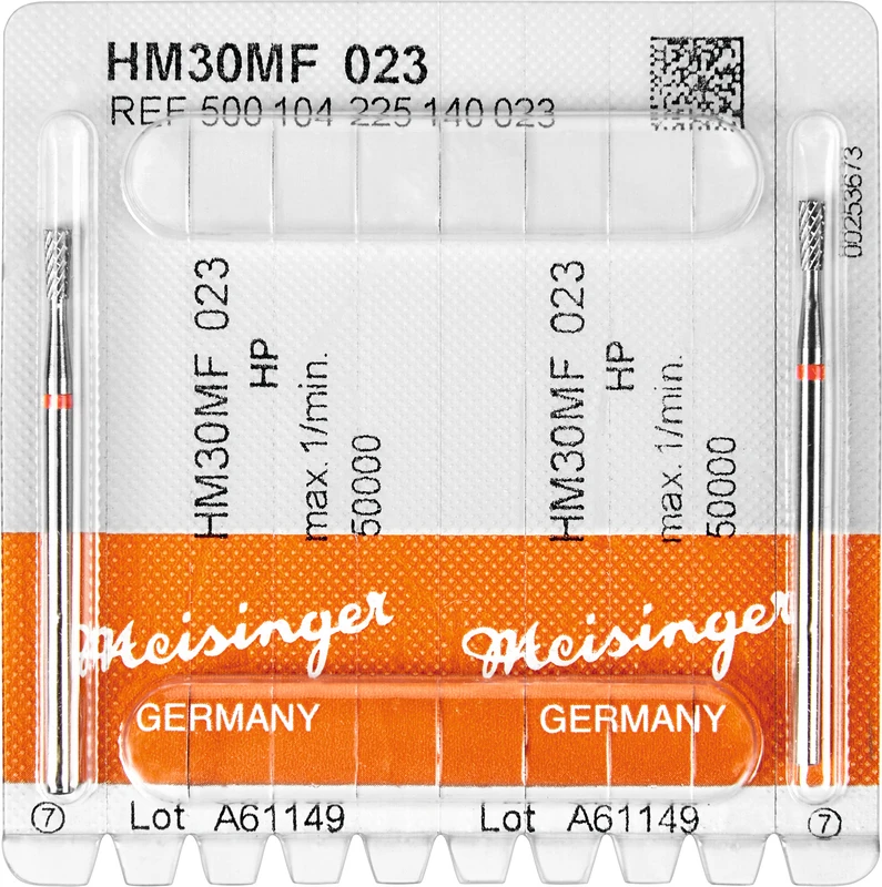 HM-Fräser MF  Packung  2 Stück kreuzverzahnt, rot fein, HP, Figur 225, 5,5 mm, ISO 023