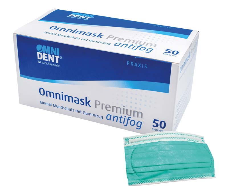 Omnimask Premium antifog  Packung  50 Stück mit Gummizug, grün