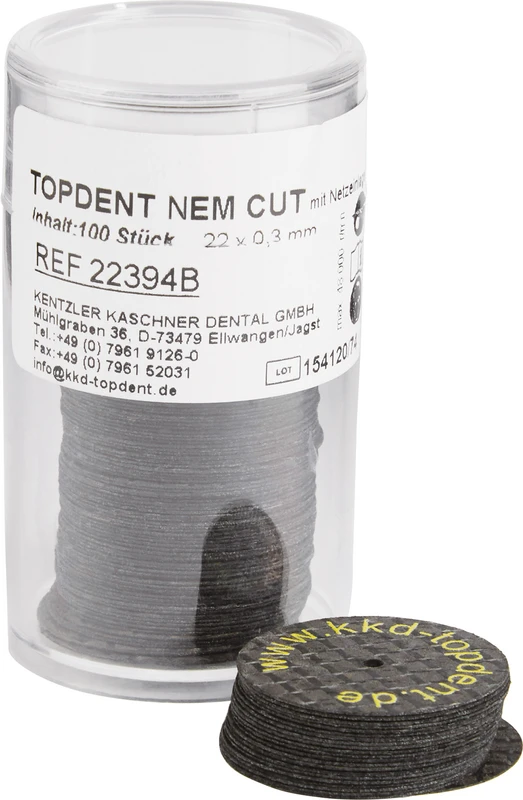 TOPDENT N\EM-Cut  Packung  100 Stück glasfaserverstärkt, Ø 22 mm x 0,3 mm