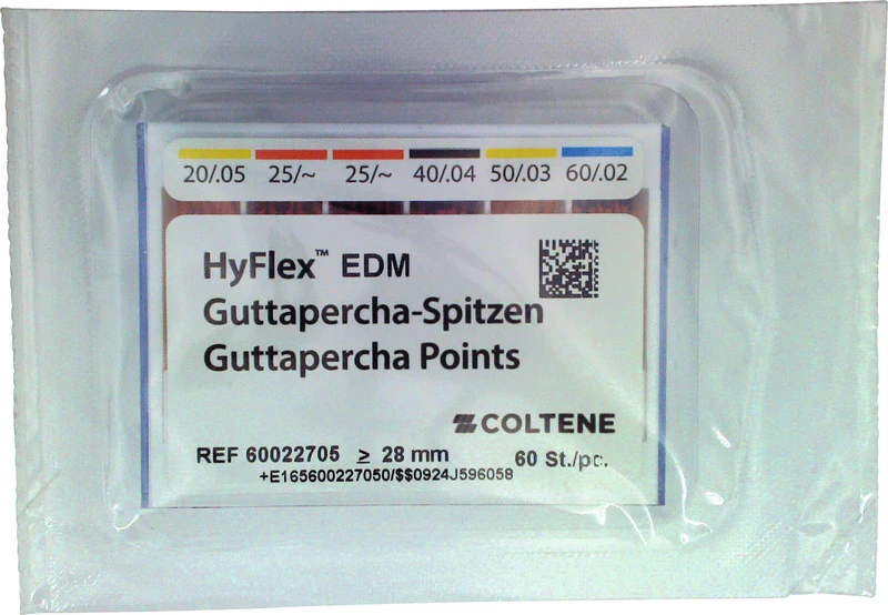 HyFlex EDM Guttapercha-Spitzen  Packung  60 Stück sortiert