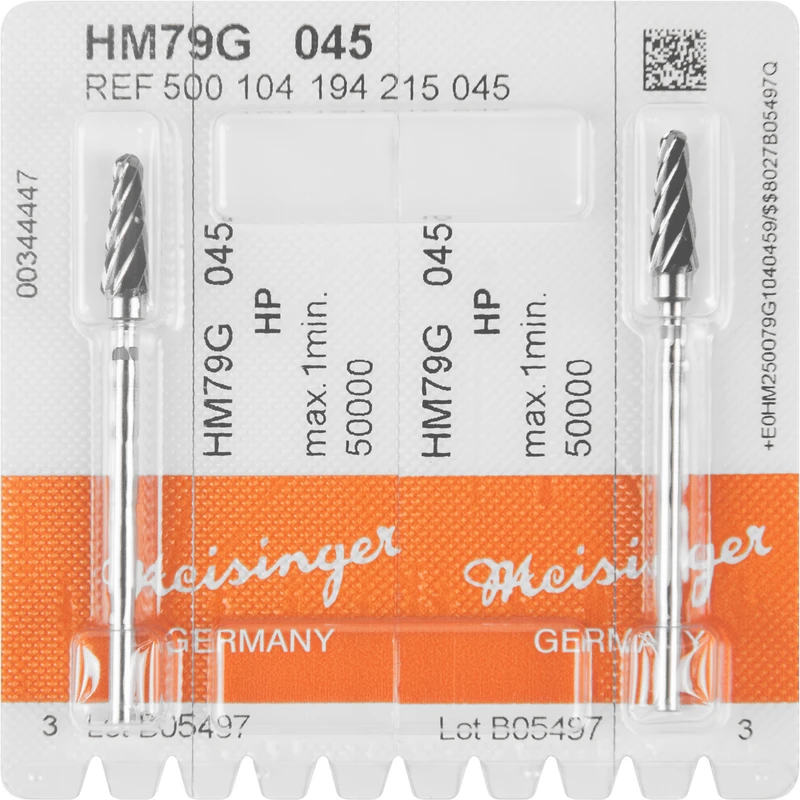 HM-Fräser G  Packung  2 Stück grün grob, HP, Figur 194, 12,7 mm, ISO 045