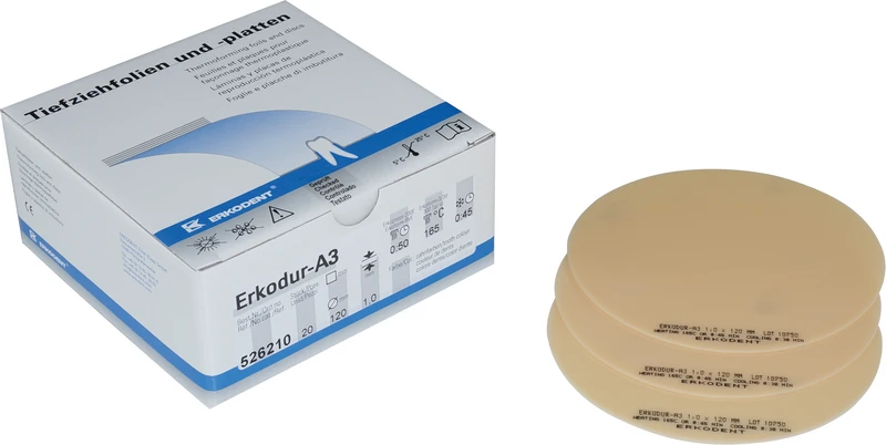 Erkodur-A3  Packung  20 Stück Ø 125 mm, Stärke 0,6 mm