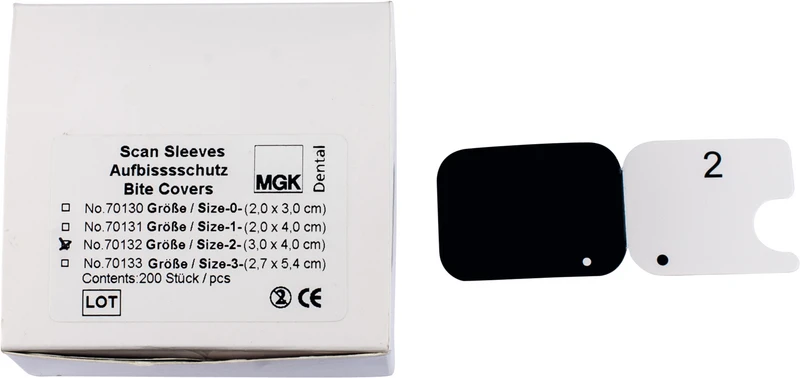 Aufbissschutz für Scan Sleeves \ TABLine Sleeves  Packung  200 Stück Gr. 2 (3 x 4 cm)