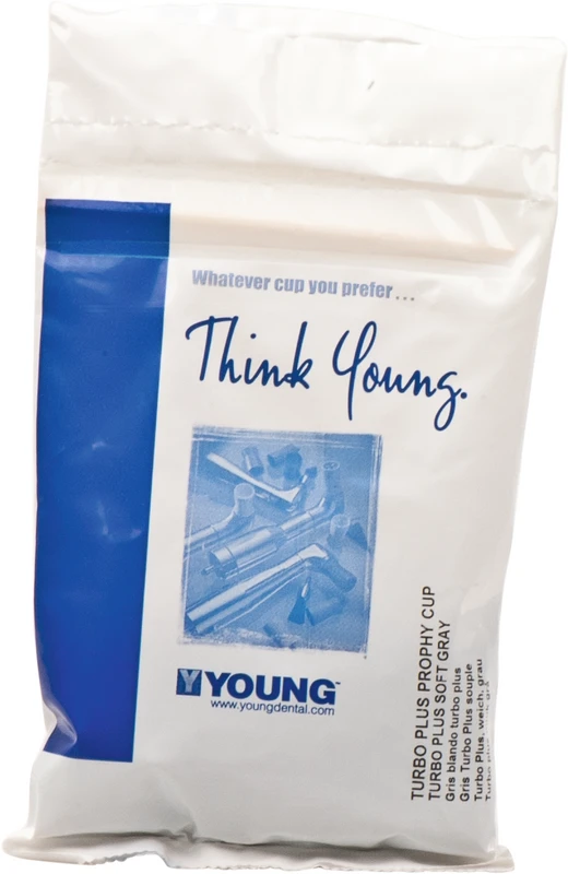 Young Prophylaxekelch Turbo Plus  Packung  144 Stück grau, lang, weich, Screw-Type