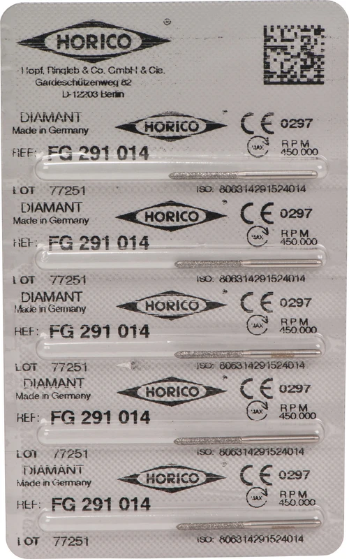 Diamantschleifer 291  Packung  5 Stück FG, Figur 291, 11,5 mm, ISO 014