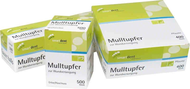 smart Mulltupfer unsteril  Packung  500 Stück Walnuss