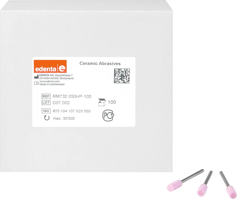 Keramische Schleifer R  Packung  100 Stück rosa grob, HP, Figur 107, 12 mm, ISO 050