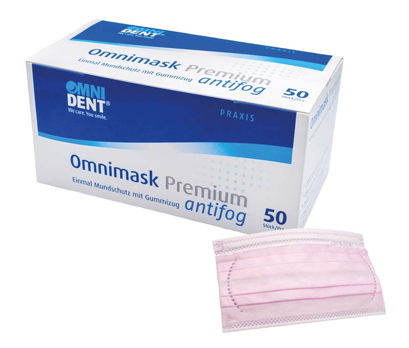 Omnimask Premium antifog  Packung  50 Stück mit Gummzug, rosa