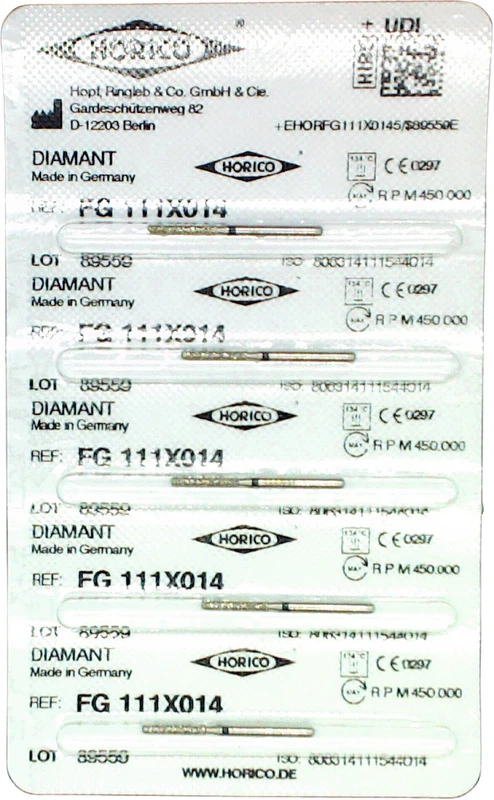 Diamantschleifer 111  Packung  5 Stück schwarz x-grob, FG, Figur 111, 8 mm, ISO 014