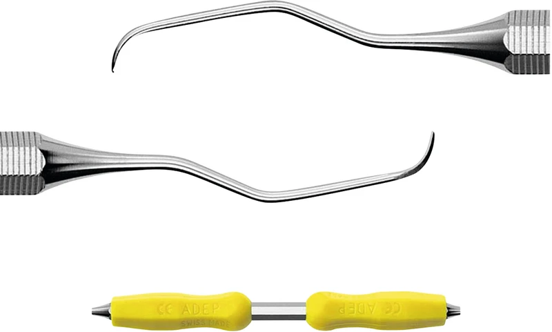 DEPPELER Gracey Küretten Mini Profil  Stück  Figur 5\6, ADEP Griff, gelb