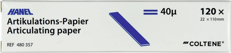 HANEL Artikulations-Papier 40 µm  Packung  120 Streifen blau, 40 µm