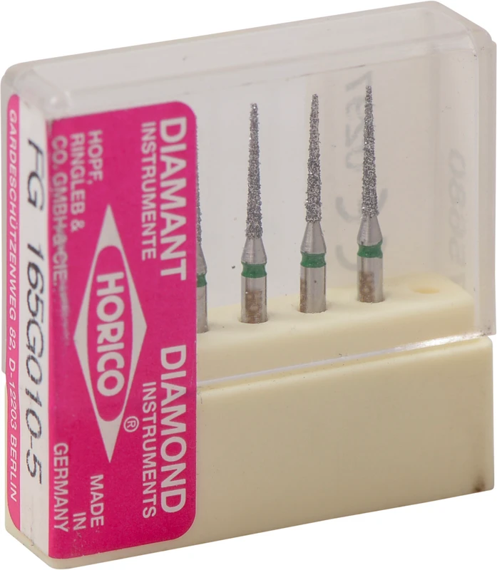 Diamantschleifer 165  Packung  5 Stück grün grob, FG, Figur 165, 8 mm, ISO ISO 010