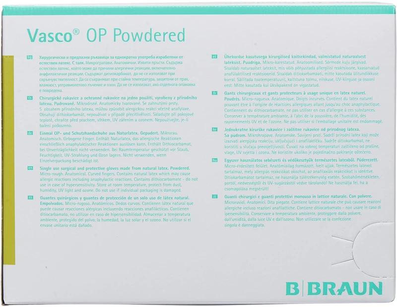 Vasco® OP Powdered  Packung  50 Paar gepudert, naturweiß, Größe 6