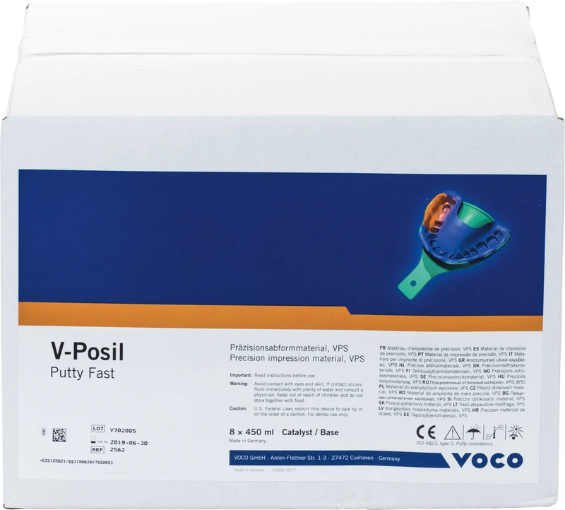 V-Posil Putty Fast  Packung  4 x 450 ml Dose Base, 4 x 450 ml Katalysator