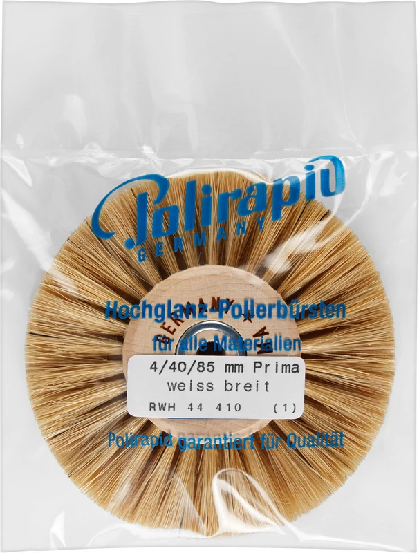 Prima Rundbürsten  Stück  mit HK, 4-reihig, Chungking weiß breit, Kern: Ø 40 mm, Außen: Ø 85 mm